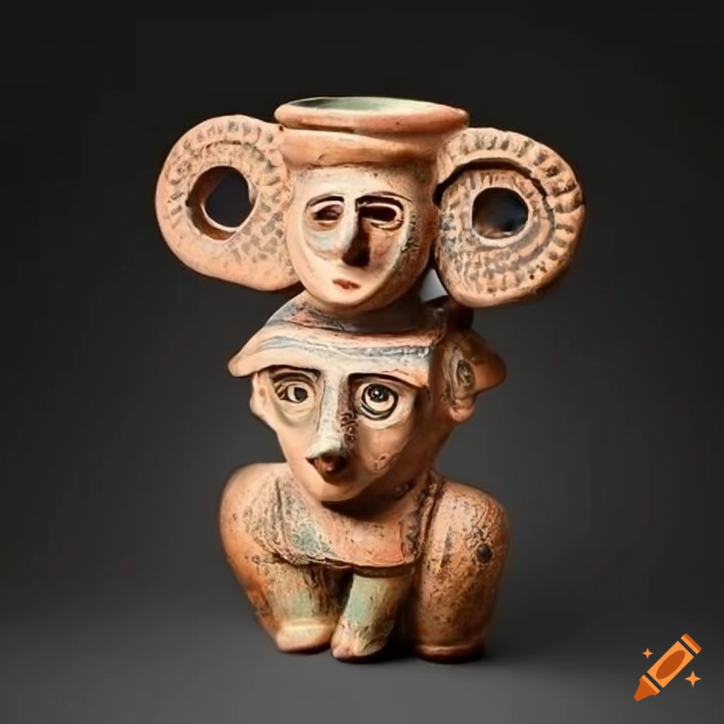 Anthropomorphic ceramic animal sculpture