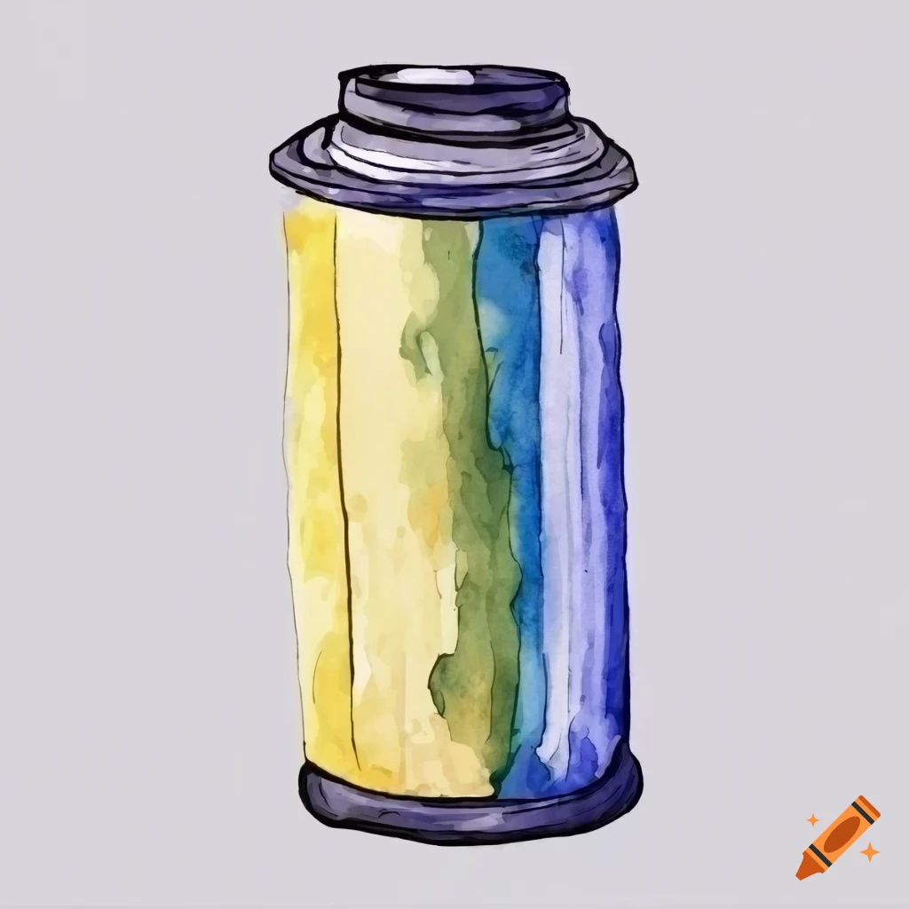 Detailed hand-drawn watercolor paint bucket illustration on Craiyon