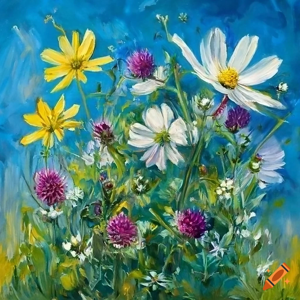 oil-painting-of-a-meadow-with-star-thistle-and-clover-flowers-on-craiyon