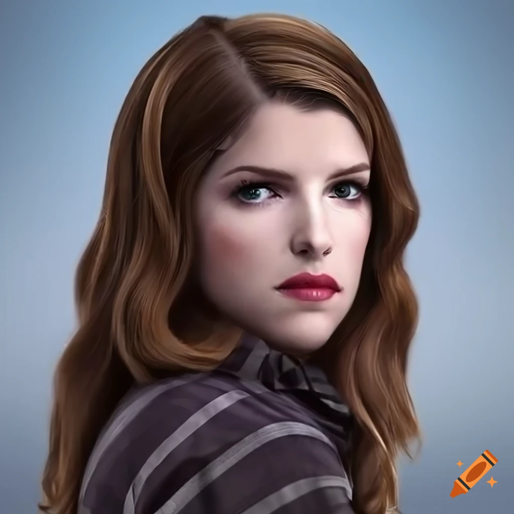 hyper realistic portrait of Anna Kendrick with closed eyes