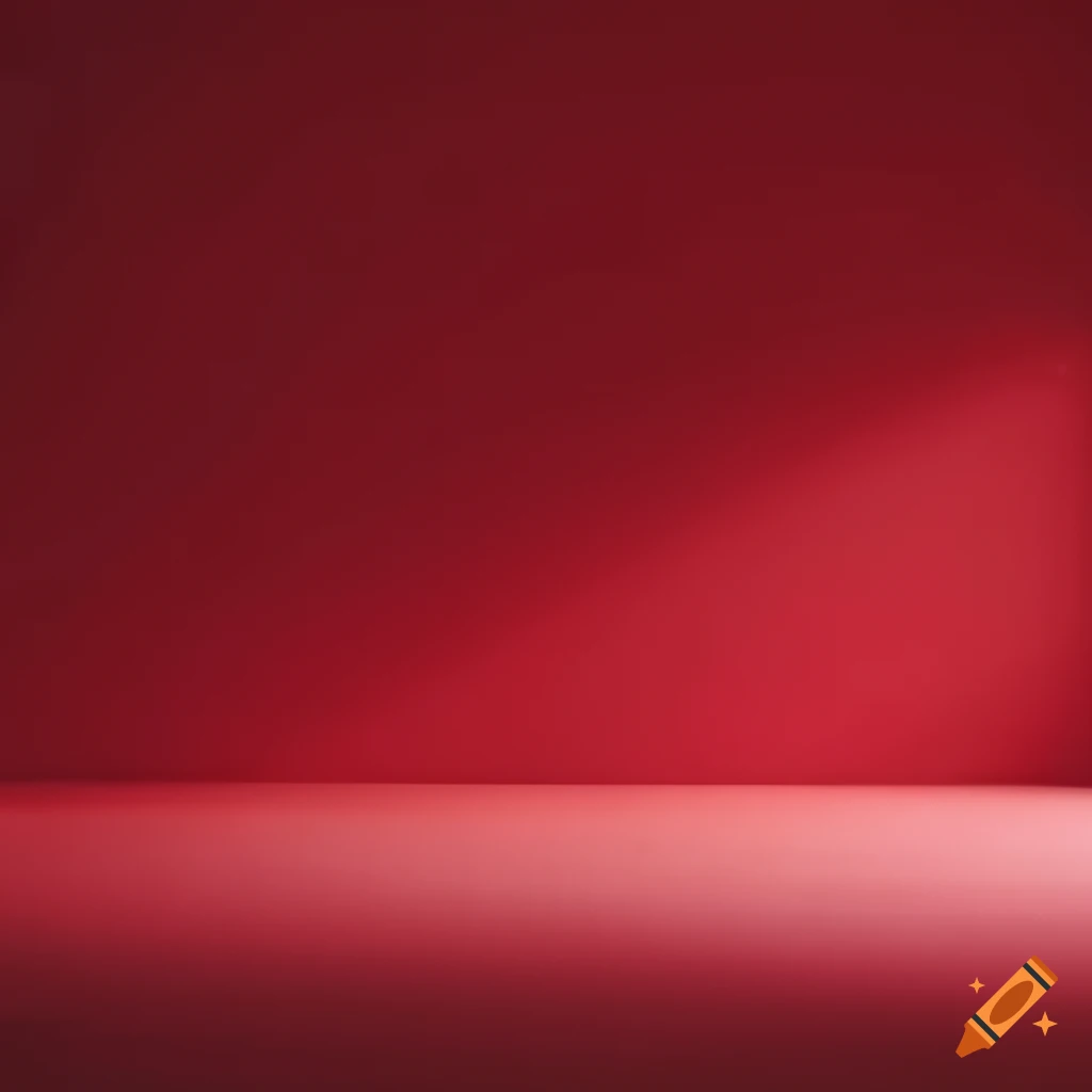empty red room with white product display podium