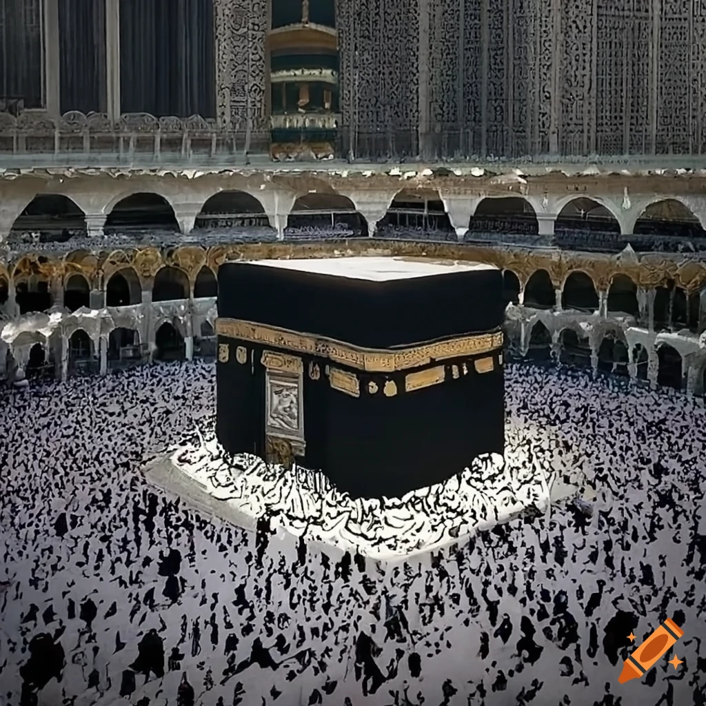 Kaaba in mecca during hajj on Craiyon