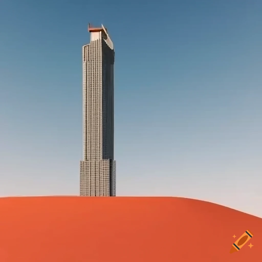 surreal-tower-on-a-red-sandy-ground