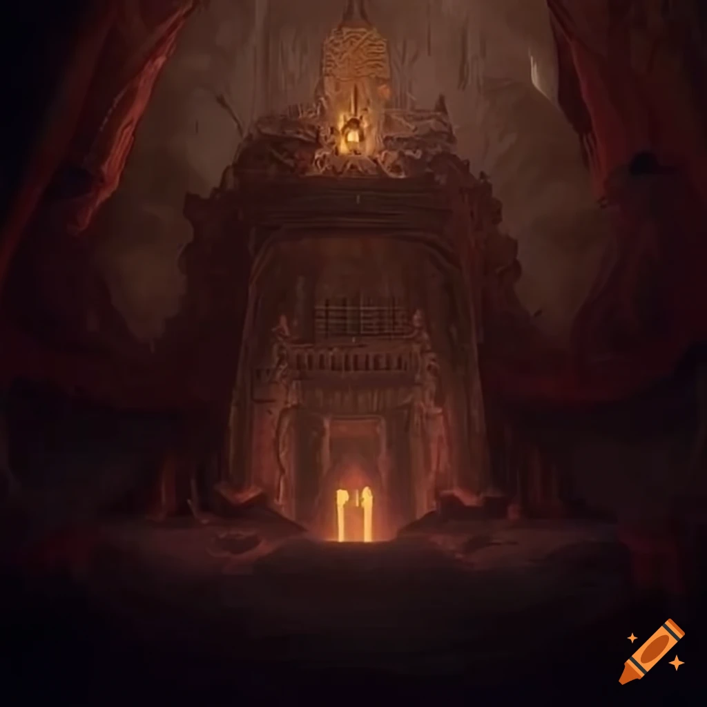 Image of a forgotten temple in a desert on Craiyon