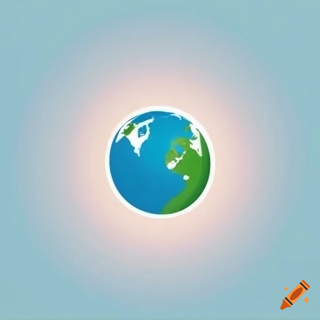 water droplet shaped Earth planet logo icon
