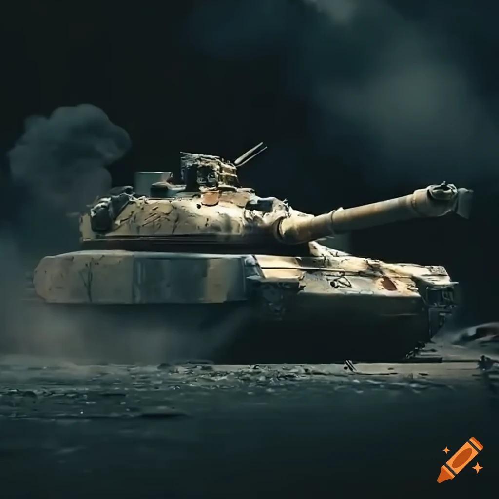 cinematic depiction of a modern battle tank