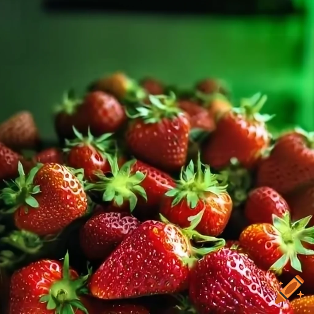 indoor LED farm growing strawberries