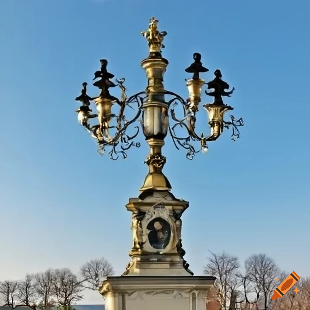 sky blue street candelabrum in Dresden