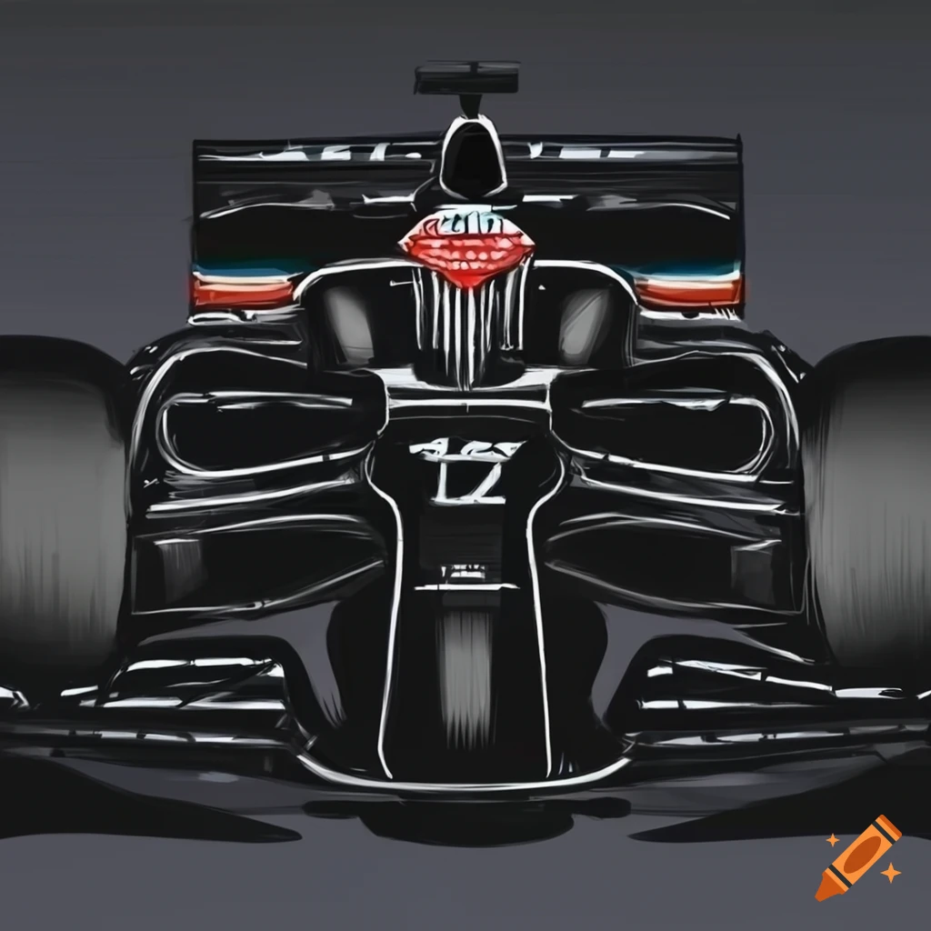 3d Rendering of a Formula Race Car in Black and White Color, Sport