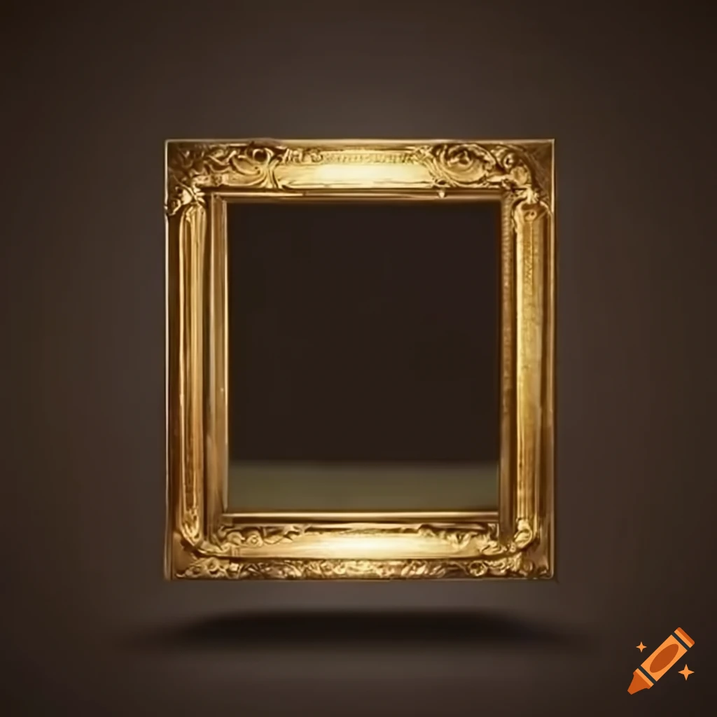 Cinematic gold picture frame with detailed lighting on Craiyon