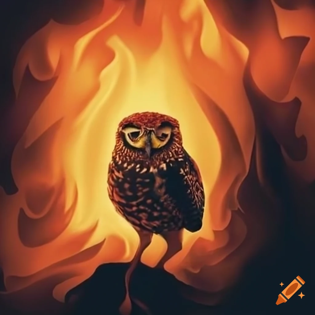 logo of a burning burrowing owl
