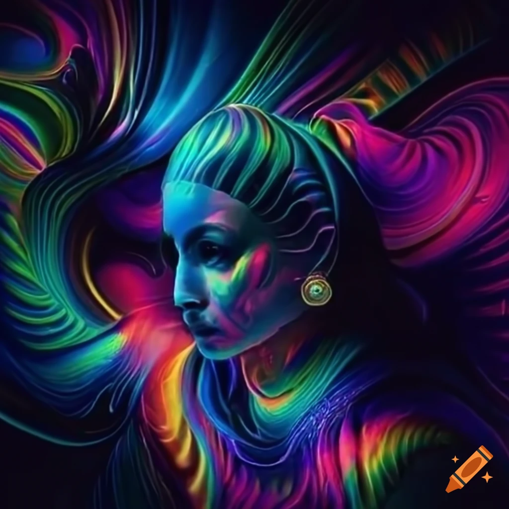 Chinese ink rendering of a magical and multidimensional experience on ...