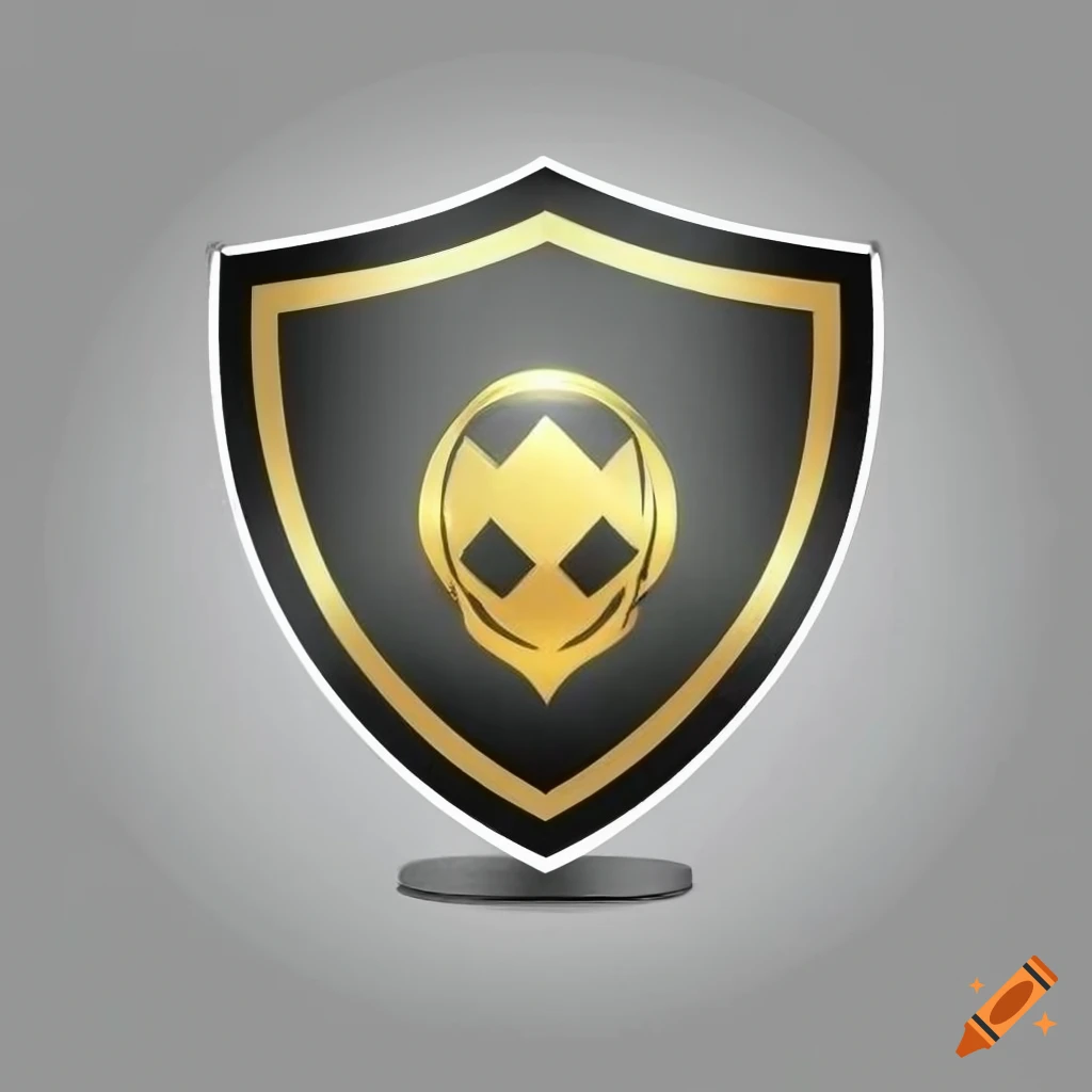 Golden shield with straight lines on Craiyon