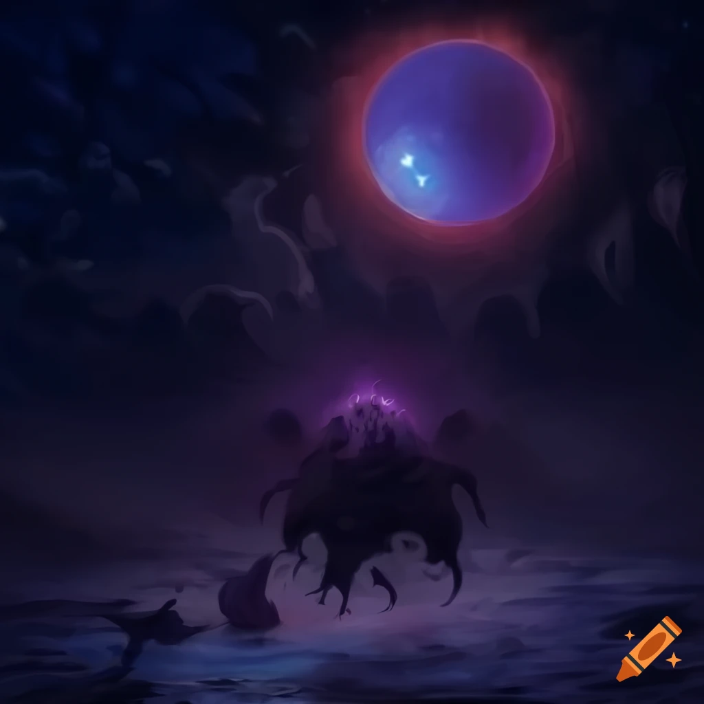 eerie illustration of Yog Sothoth and an eclipse