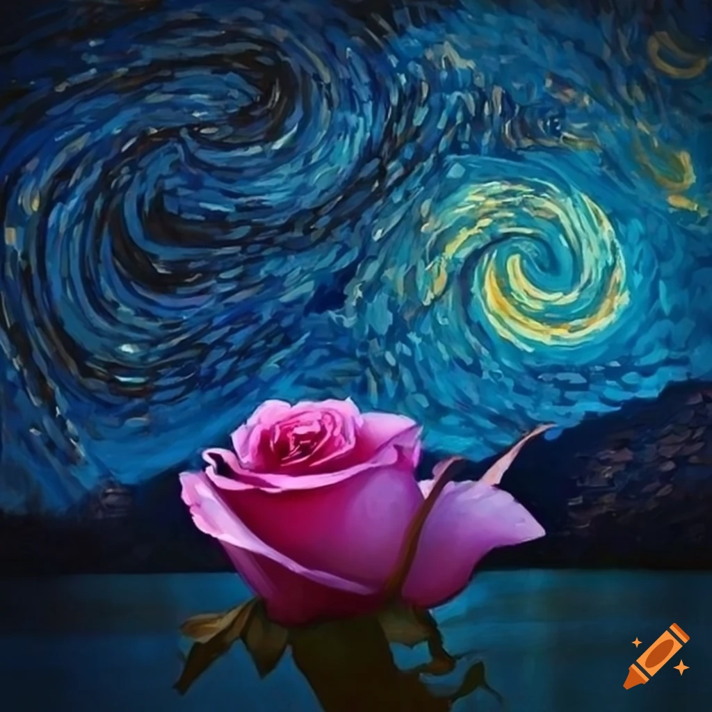 Night sky with roses on Craiyon