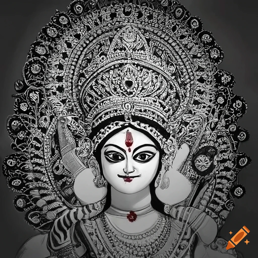 Easy Durga Maa Drawing for Navratri | How to Draw Durga Maa | Durga Maa  Line Art