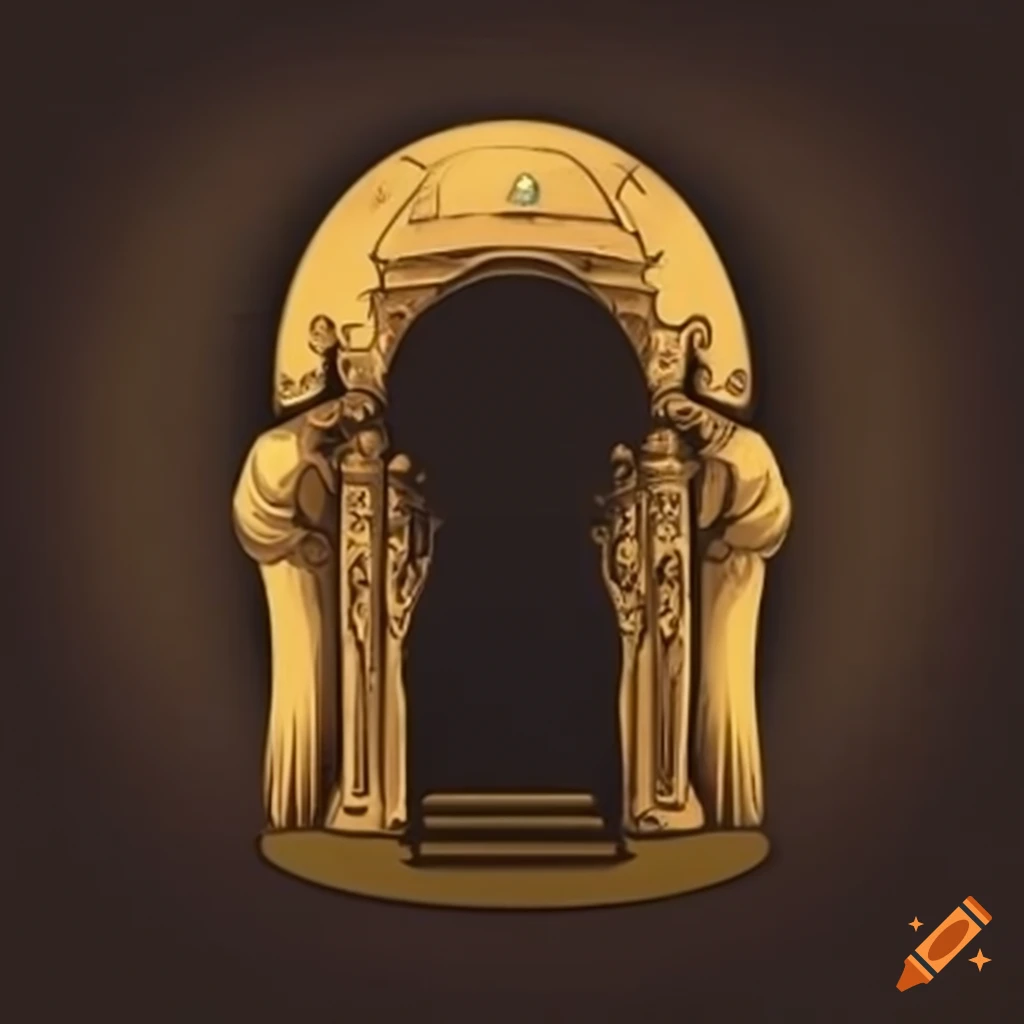 Golden statues in an underground tomb