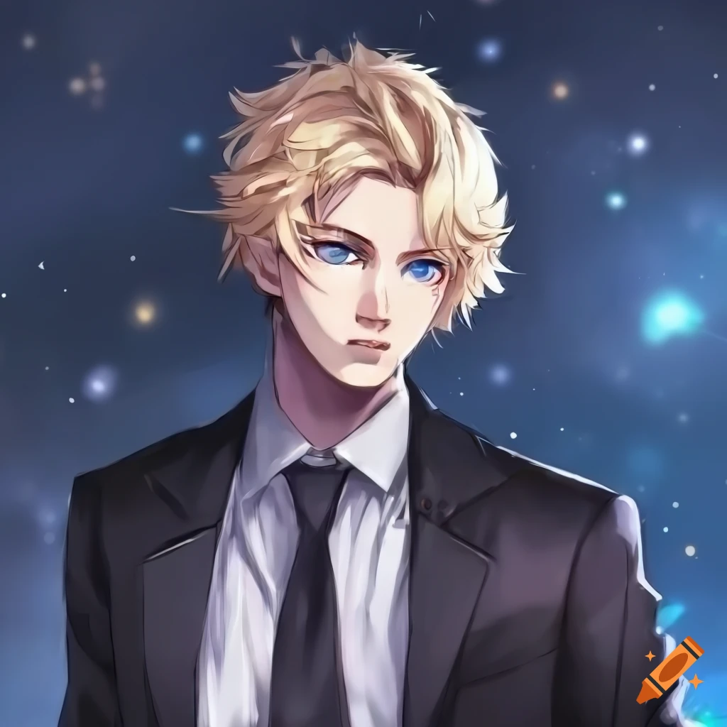 Anime Style Portrait Of A Guy With Blond Hair And Blue Eyes On Craiyon 2359