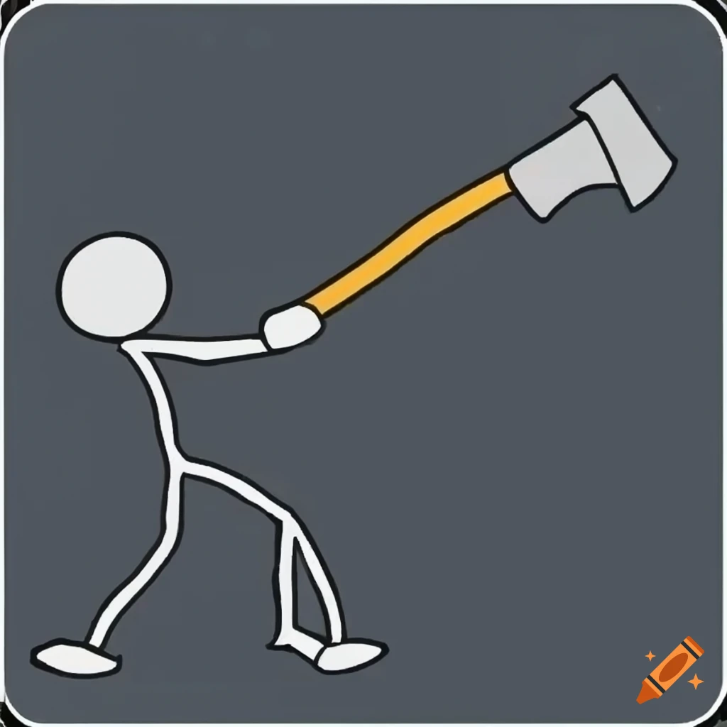 Stickman throwing an axe
