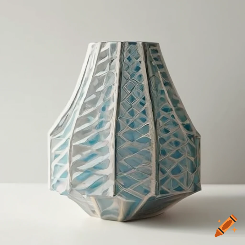 Geometric vase with intricate design