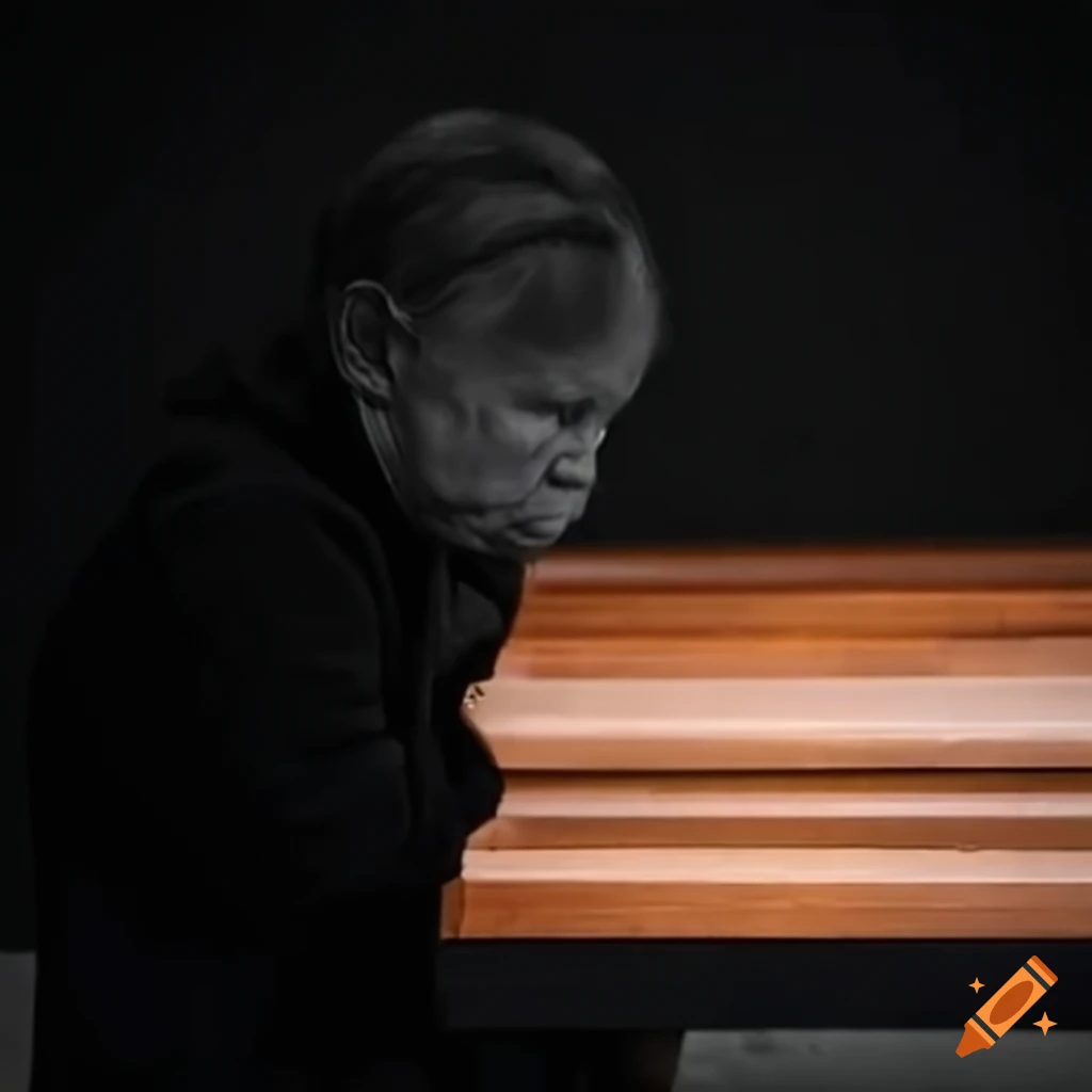 image of a person attending a funeral for a demolished place