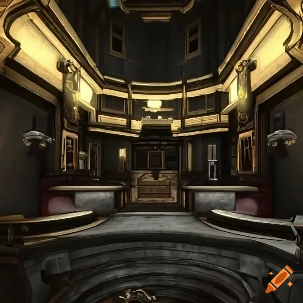 Screenshot of dishonored 2's clockwork mansion level on Craiyon