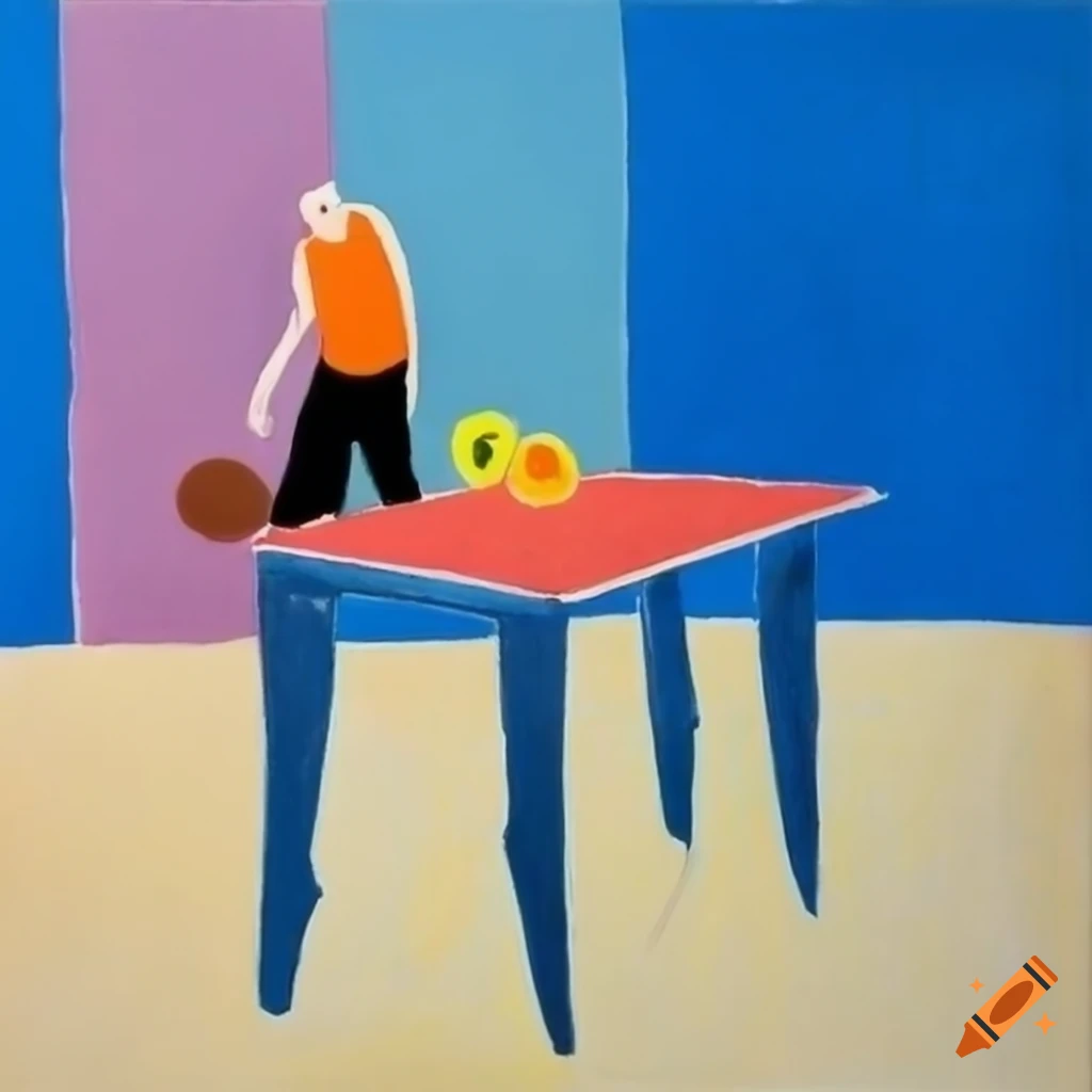 artistic representation of table tennis by Henri Matisse and David Hockney
