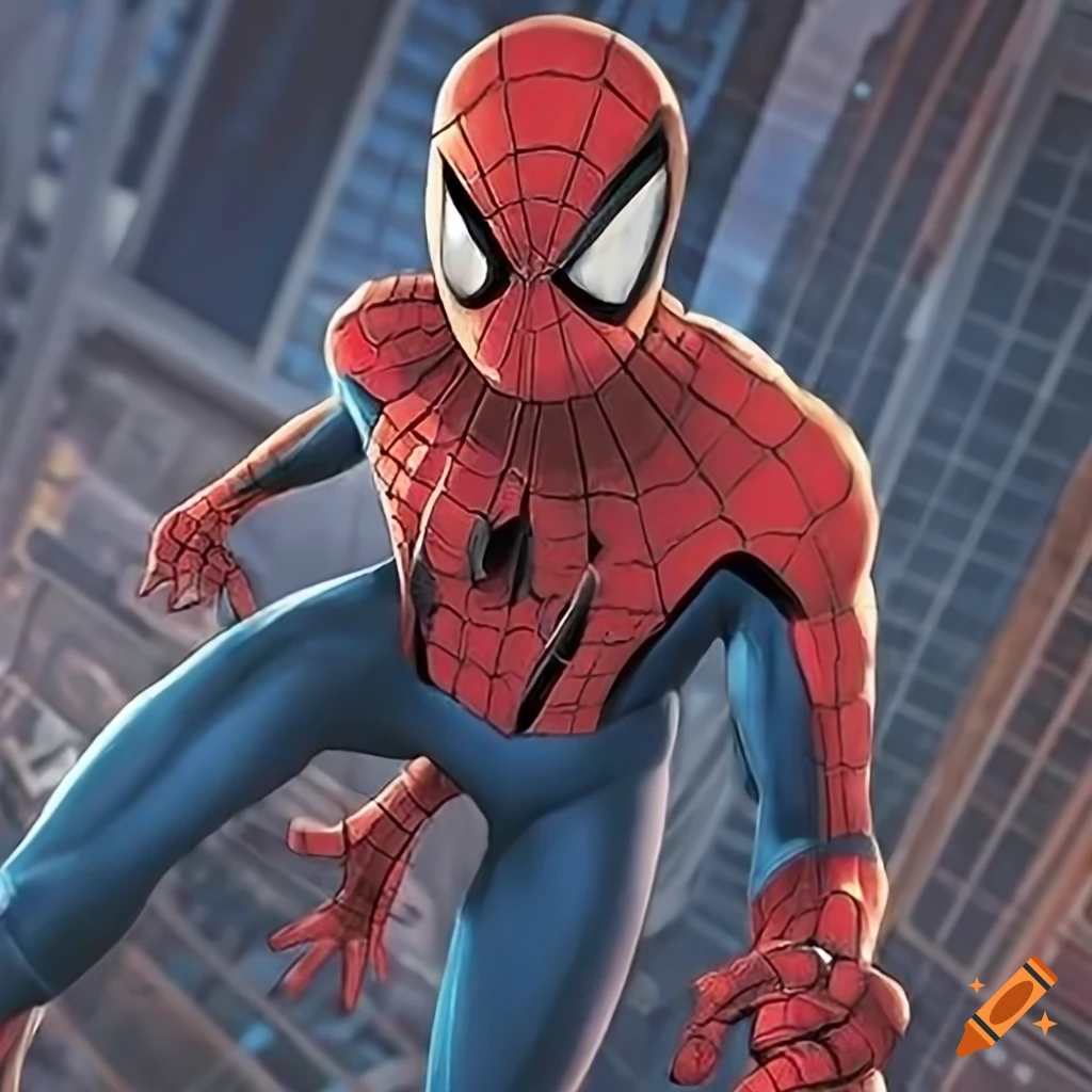 Spiderman shooting an electric web on Craiyon