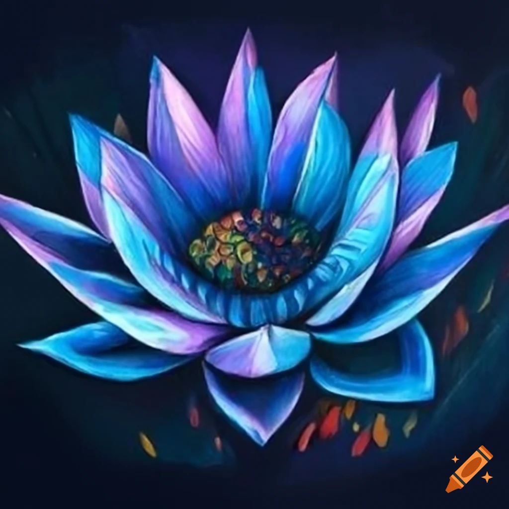 Lotus drawing using pastel color on paper. | Art drawings for kids, Flower  art, Flower drawing