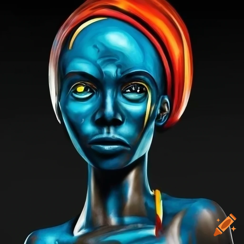 Surreal abstract artwork inspired by african cyborg tribe