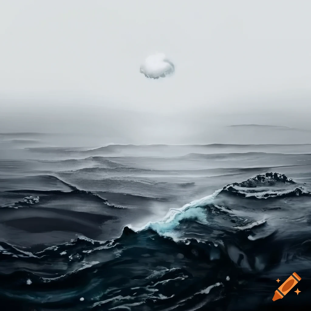 illustration of a stormy northern island
