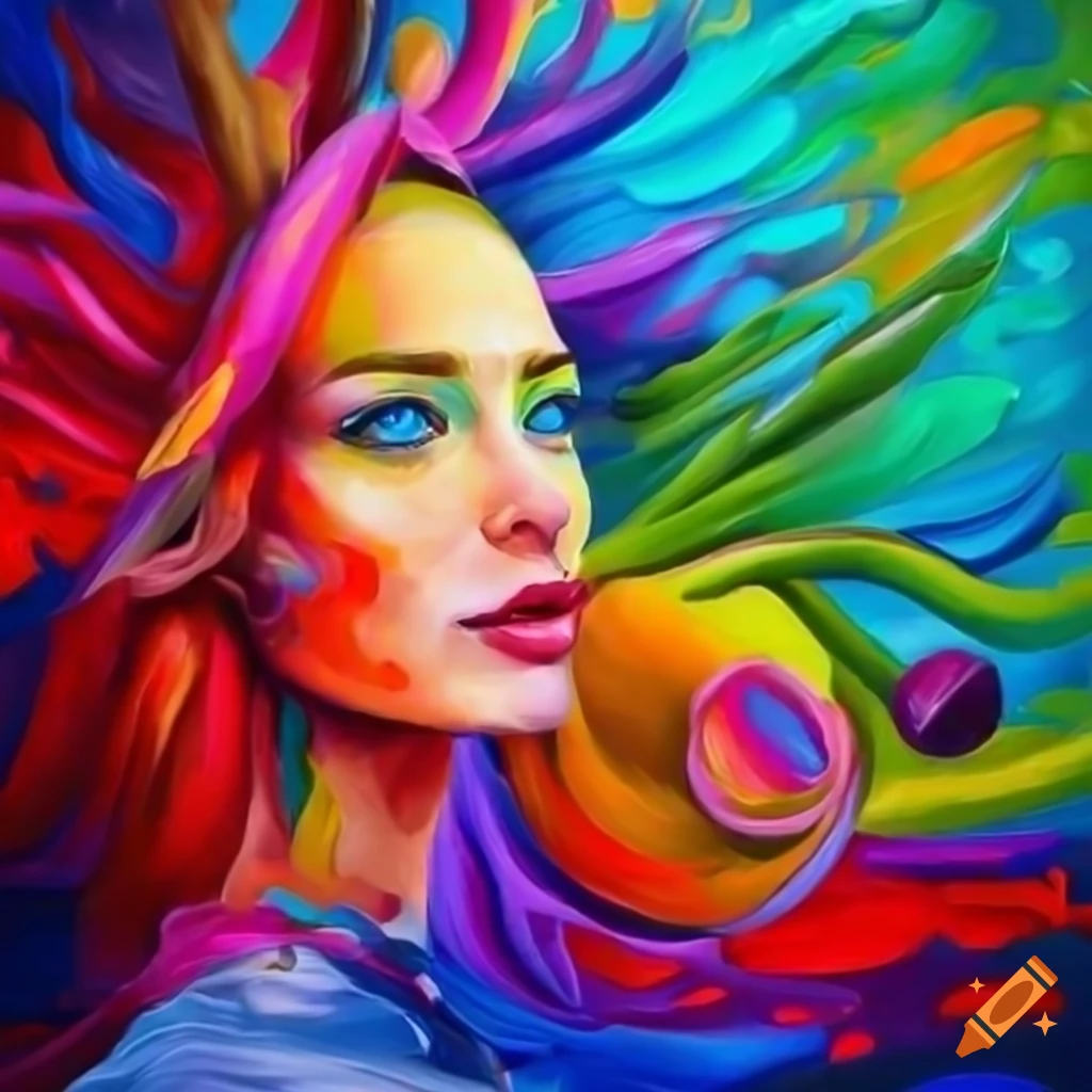 Colorful Abstract Girl Artwork On Craiyon