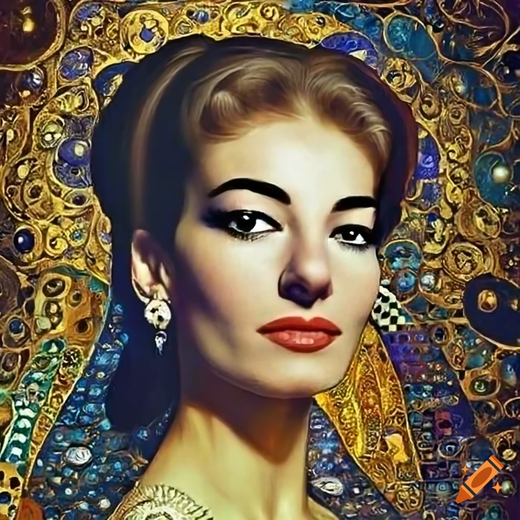 Maria Callas in Gustav Klimt inspired album cover