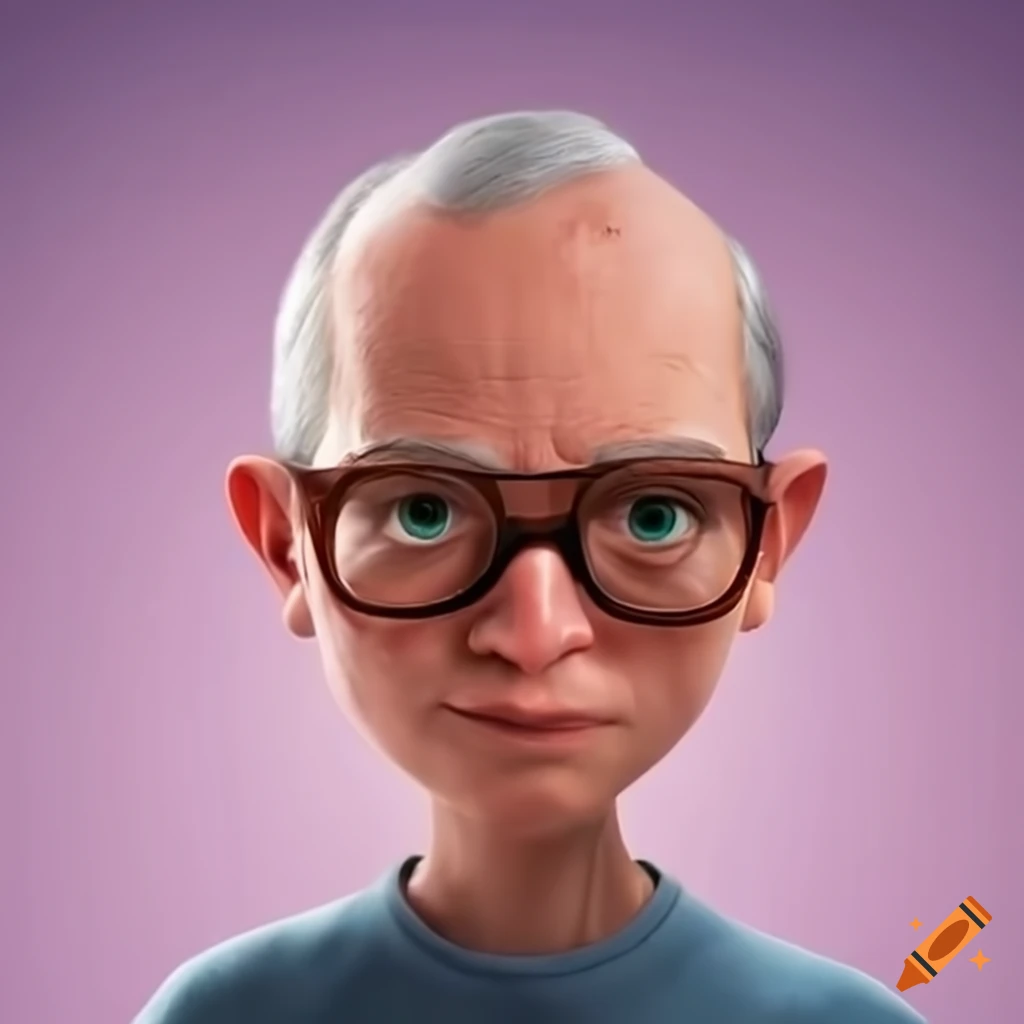 illustration of a balding computer nerd with glasses