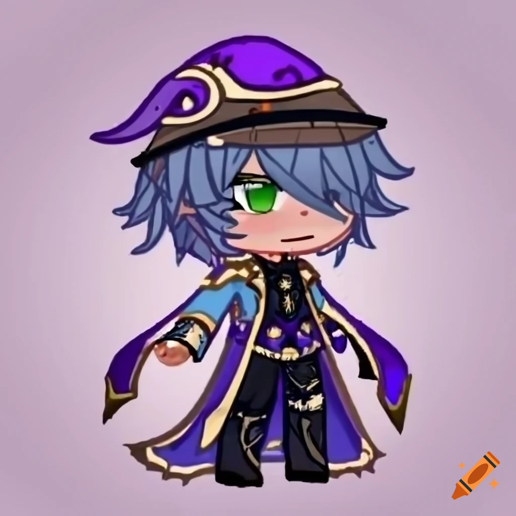 Character of a celestial archmage in gacha club style
