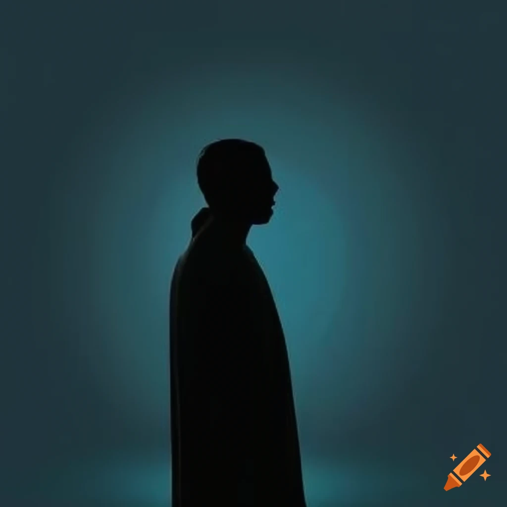 silhouette of a man in the mist