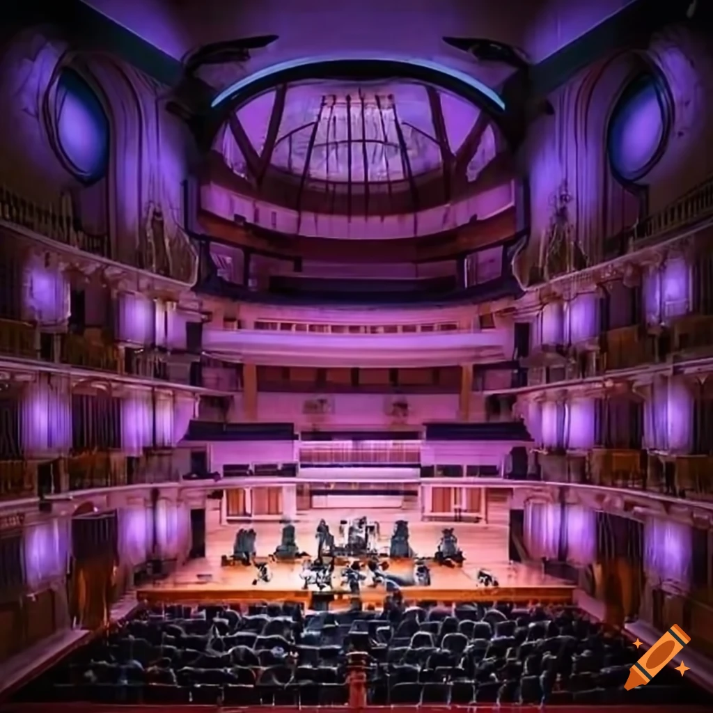 Futuristic Opera House With Orchestra Playing On Craiyon