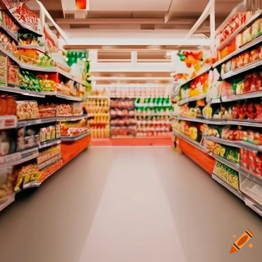 grocery store aisle with products on shelves