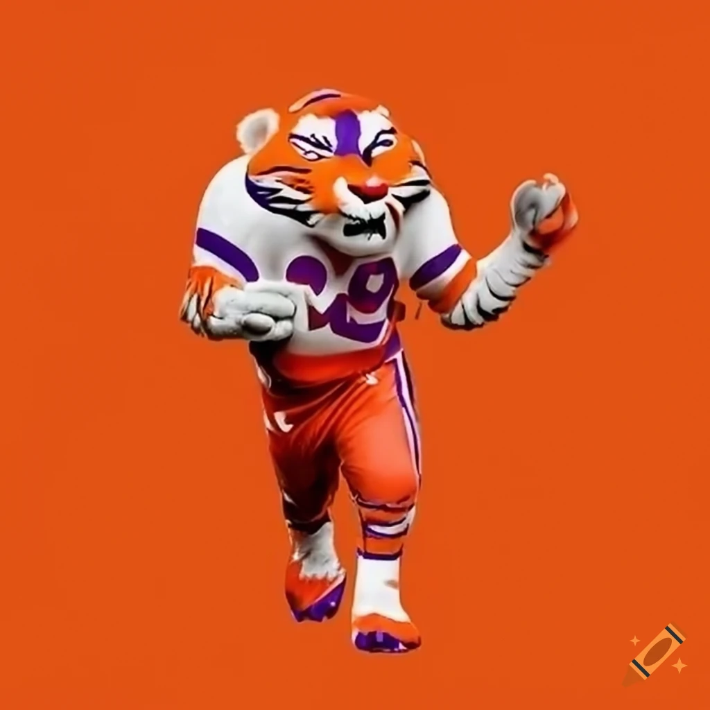 Clemson tiger mascot in full buffed form on Craiyon