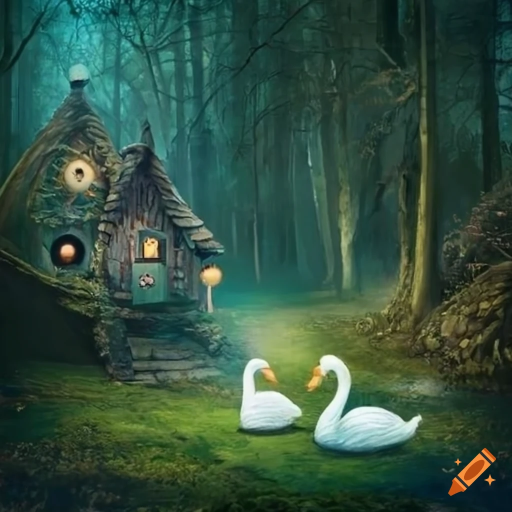 Surrealist image of a candy house in an enchanted forest on Craiyon