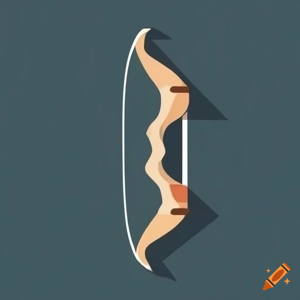 wooden bow and arrow icon in polygon style
