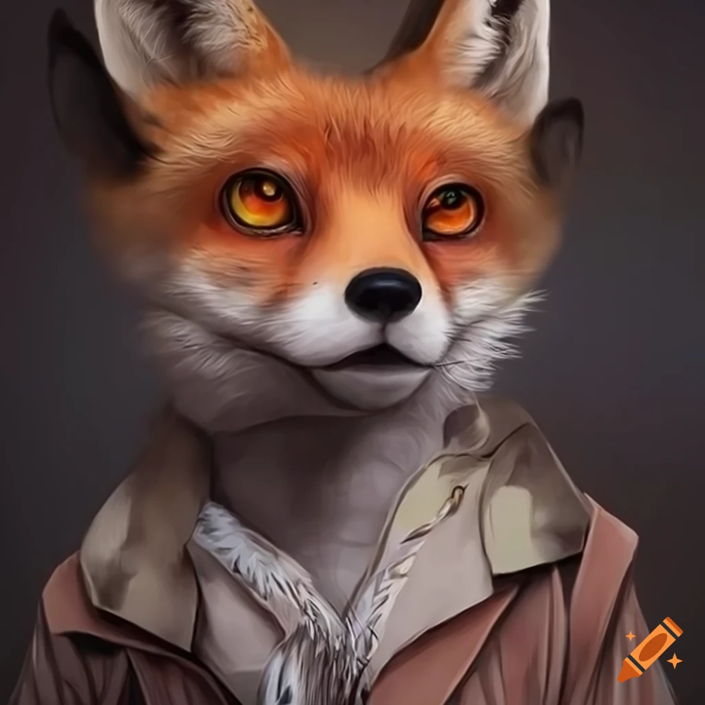artwork of a fox wearing western clothing