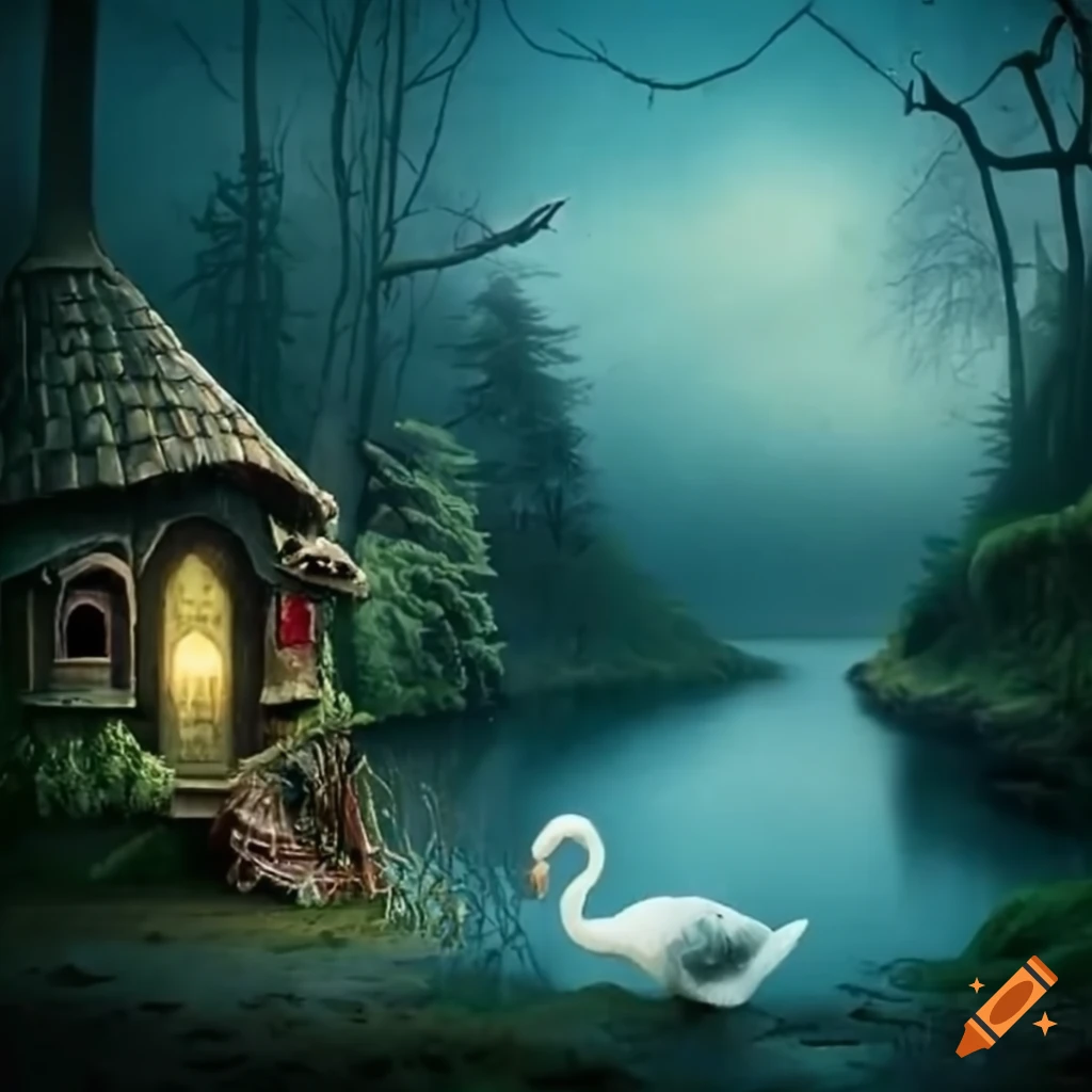 Surrealist image of a candy house in an enchanted forest on Craiyon