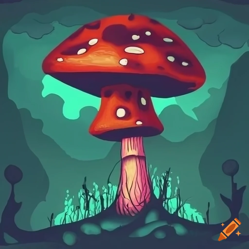 Low Poly Mysterious Mushroom Forest On Craiyon