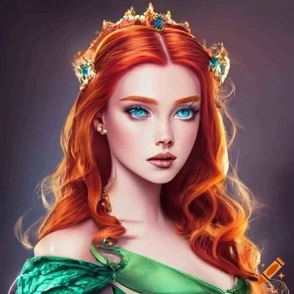 image of a beautiful princess with red hair