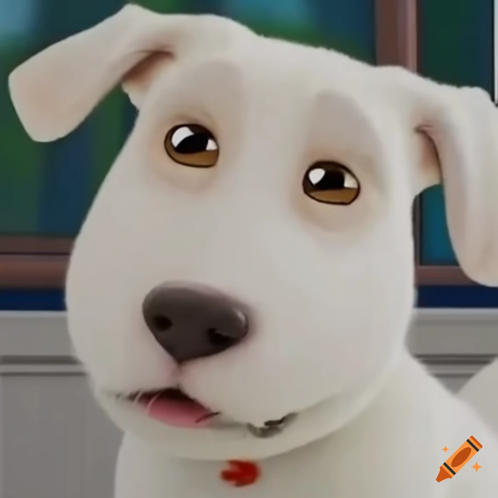 Cute white dog named talking ben