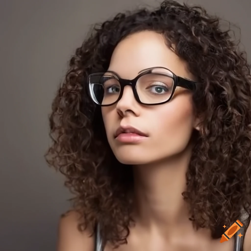 portrait of a beautiful brunette woman in glasses