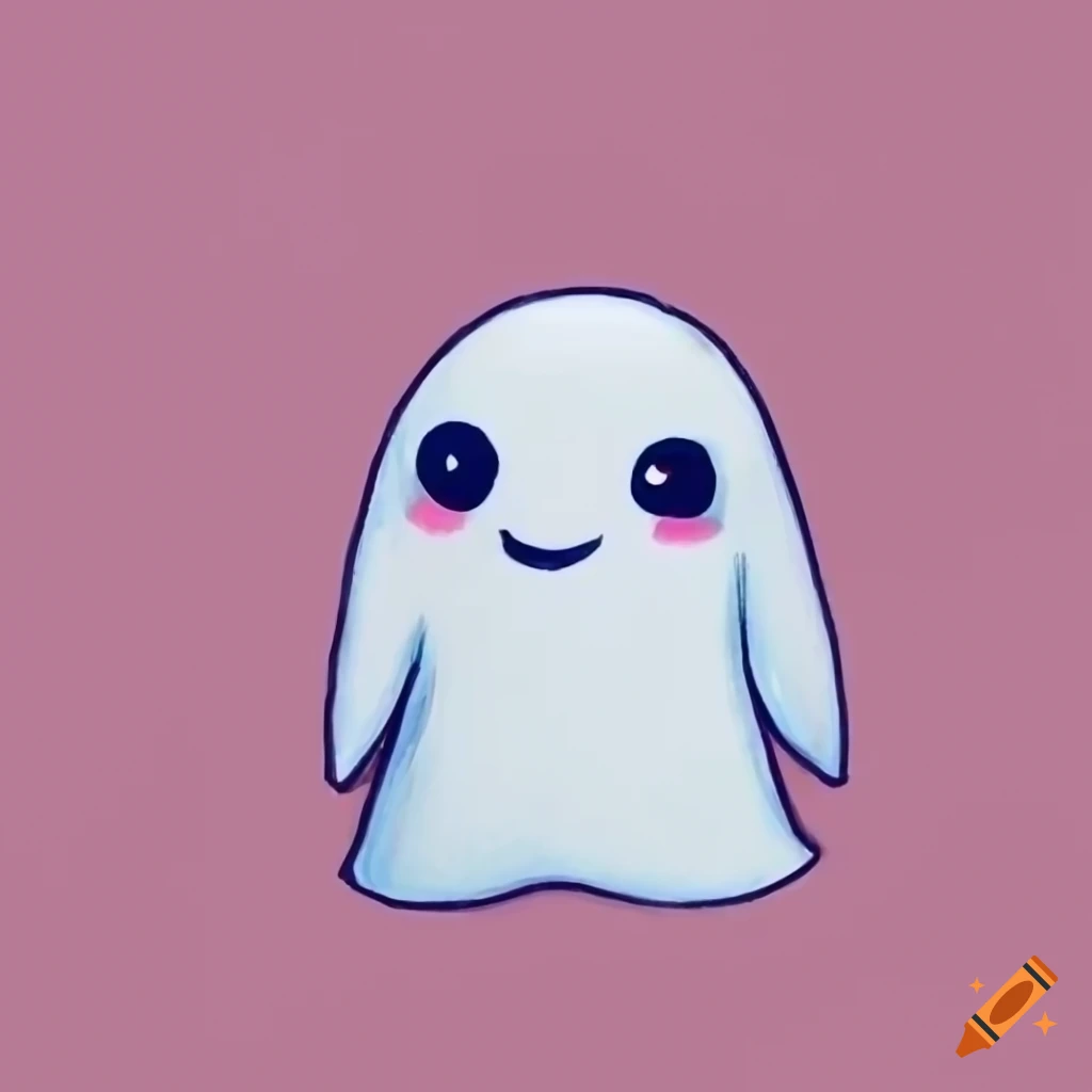 Simple Cute Ghost Drawing Tutorial on Paper for Halloween - YouTube