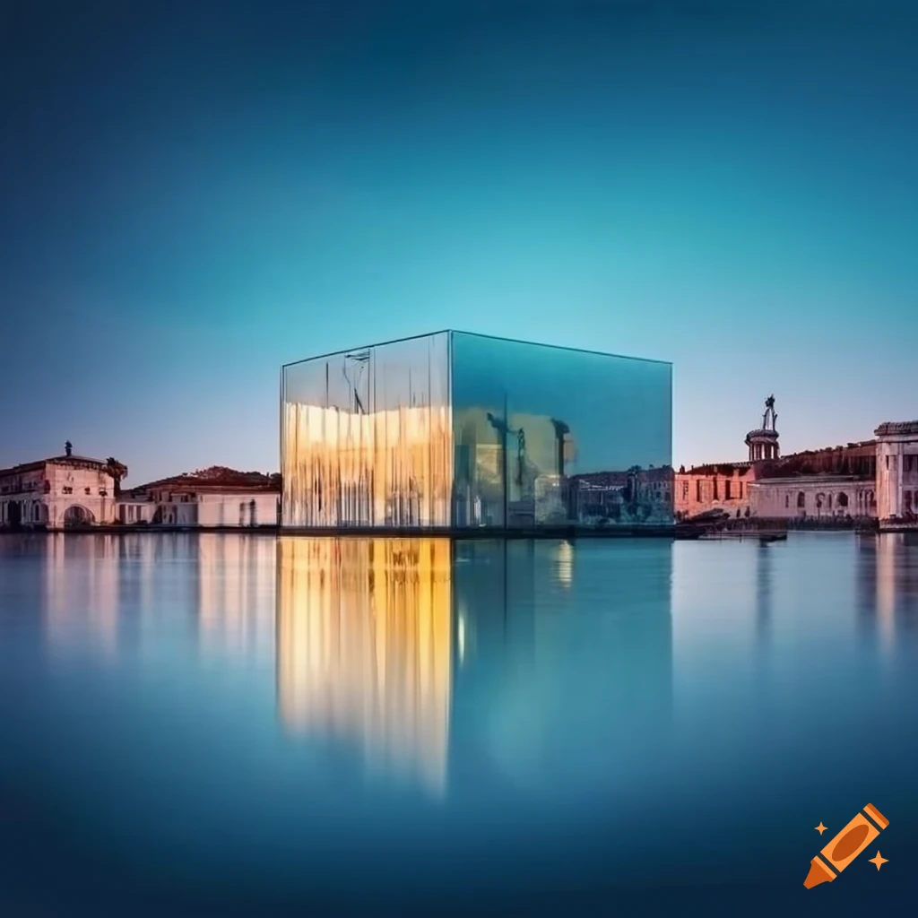reflective glass facade of a museum in Venice