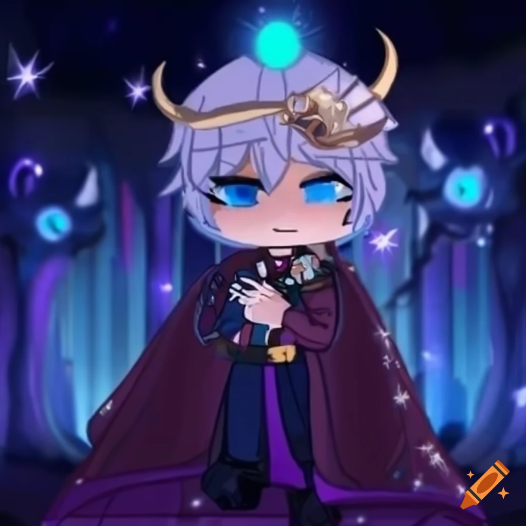 Character of a celestial archmage in gacha club style